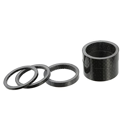 Sumind 9 Pieces Bike Bicycle Carbon Fiber Headset Spacer Kit 1-1/8 Inch, 2/3/ 5/10/ 15 Mm, 5 Size #TOP2
