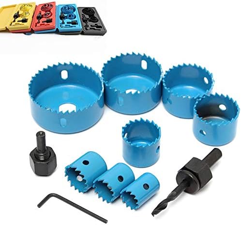 Hole Saw Kit, 7pcs Hole Cutting Tools Hole Opener Steel Holesaw Set