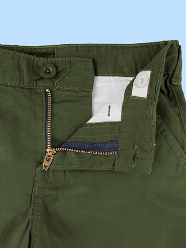 Image of KiddoPanti Boys Solid Cotton Woven Knee Length Formal Shorts