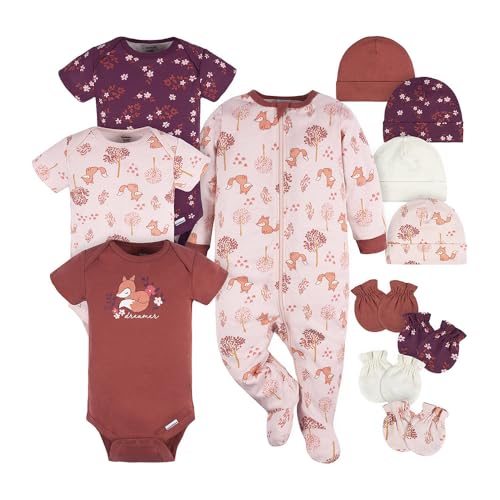 Image of Gerber Baby Girl Clothing Gift Set 12-Piece Fox Cotton