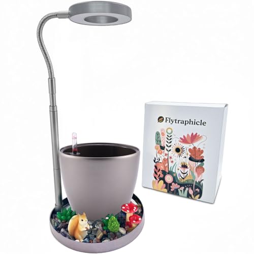 Flytraphicle Venus Fly Trap Live Plant,Venus Fly Trap Terrarium,Succulent Plants Pot, Automatic Irrigation System Keeps Potted Soil Moist Makes a Great Gift Choice for Christmas