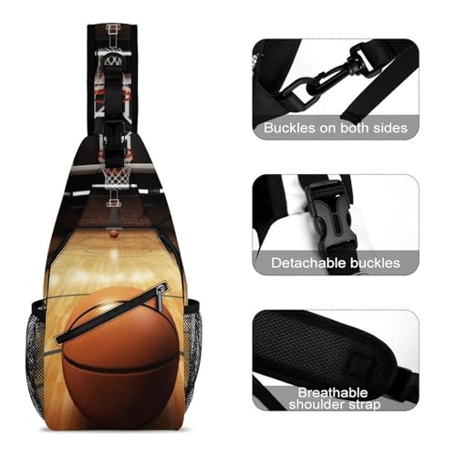Mochila tipo sling para baloncesto estilo urbana blanca miniatura 3