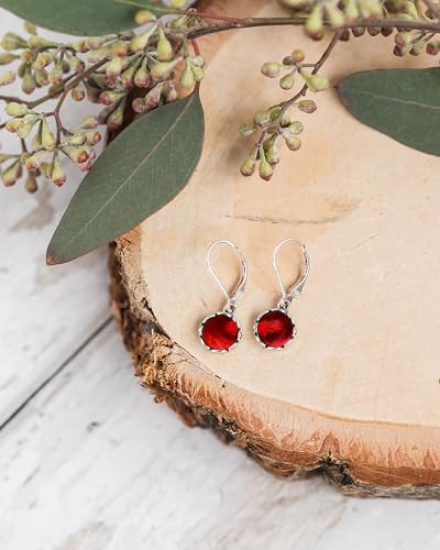 Bottled Up Designs Handmade Vintage Leverback Botanicals Earrings, Sterling Silver, Eco Friendly, Made in USA, Birthday Gifts, Mothers Day, Women, Anniversary (Red Beer Bottle)4