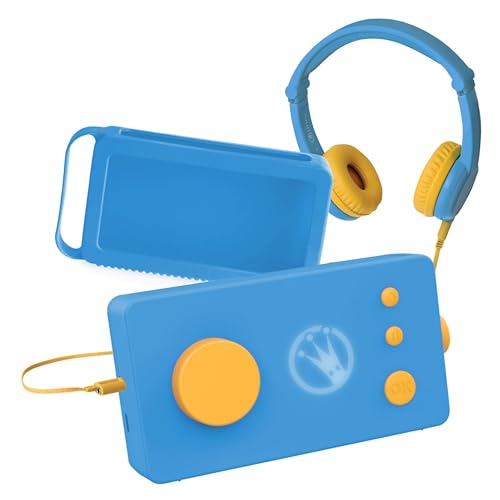 Lunii - Pack Ma Fabrique à Histoires Bleue + Casque Audio Bleu + Coque de Protection Bleue + 2h30 d'histoires...