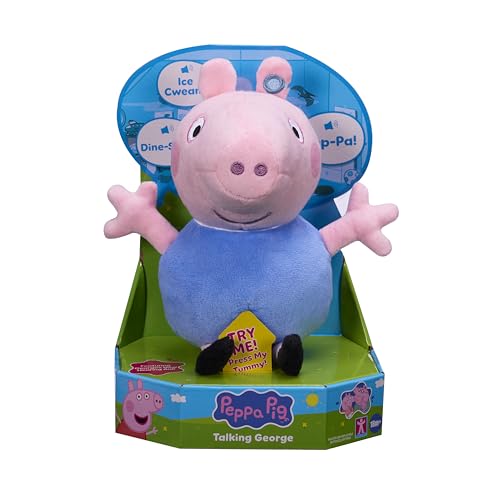 Peppa Pig Talking George, juguete de peluche con efectos de voz y sonido, juguete suave para preescolar