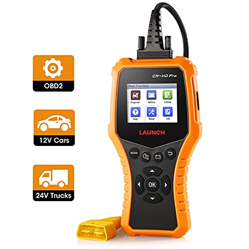 LAUNCH CR-HD PRO Heavy Duty Truck Scanner Code Reader EOBD+HDOBD Diagnostic Scan Tool OBD2 Scanner with OBDII and J1587, J1708, J1939 and J1939 Protocols.