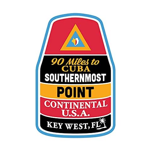 Vagabond Heart Key West Sticker - Southernmost Point Marker - Weatherproof Vinyl Florida Souvenir Decal Cover