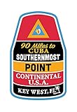 Vagabond Heart Key West Sticker - Southernmost Point Marker Sticker - Waterproof Weatherproof Decal for Laptop Water Bottle Car Bumper - Durable Florida Keys Travel Souvenir - UV Fade Resistant - 3"