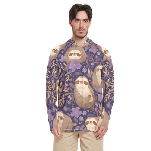 T-Shirt Rash Guard Homme à Col Rond Paresseux Brun Anti-UV pour le Sport