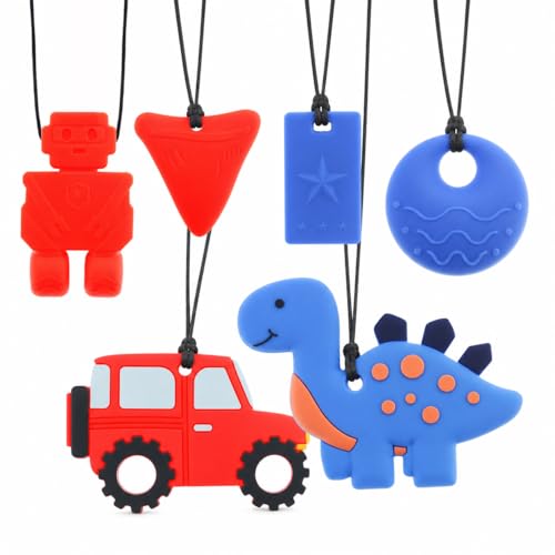 Collier Sensoriel à Mâcher en Silicone sans BPA, Pendentif à Mâcher pour Besoin Oral, Bijou de Mastication Réglable, Alternative pour Mâcher Stylos, Vêtements et Doigts