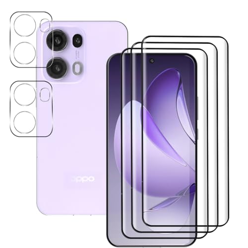 Rnnmeeko [3+2 Piezas Protector de Pantalla para Oppo Reno 13 Pro Cristal Templado, Vidrio Templado Y Protector de Lente de Cámara, Screen Protector para Oppo Reno 13 Pro