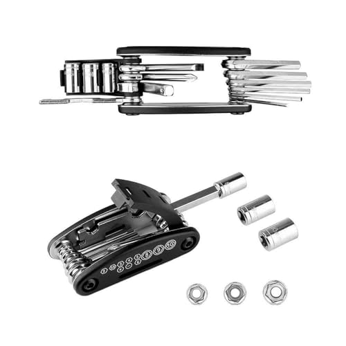 Image of 16 in 1 Bicycle Repair Tool Kit for Cycle & MTB Bike | Portable Multi Function Cycling Accessories with Allen Key Set, Hex Wrench, Socket Spanner & Screwdriver Tool Kit