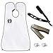 SharpStyle Beard Hair Bib 25.5x27, Beard Grooming Set with Comb & Shaver, Bear Apron, 1 Count