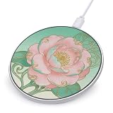 Pink Turquoise Camellia Wireless Charger, Fast Charging Pad