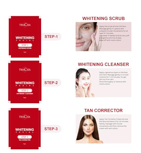 Image of TWACHA 10 Steps Bridal Facial Kit for Brightening | Gives Instant Glow and Even toned Look | With Niacinamide | Suits all Skin Types (110 Gram)