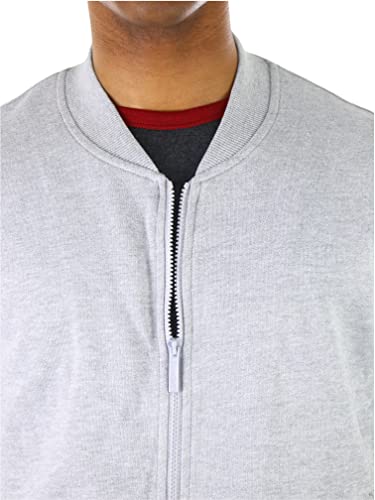 Tobeinstyle Men's Year Round Terry Bomber Jacket - Heather Grey - Xl #TOP5