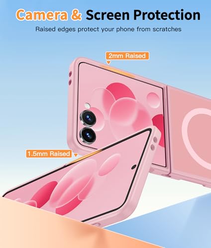 Image of FNTCASE for Samsung-Galaxy Z-Flip-7 Magnetic Case:Translucent Matte Textured Military Grade Drop Protection Phone Cover - Durable Rugged Shockproof Protective Bumper Cases