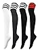 Aneco Over Knee Thigh Socks High Thigh Stockings Women Sock for Cosplay,Daily Wear (Set C 4 Pairs)