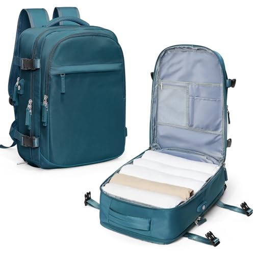 VGCUB Travel Backpack for Women Men Large Work Gym Frontier Airlines Personal Item Bag Business Airport lightweight Daypack Carry on Flight Approved Airplane Backpack Mochilas de Viaje Peacock Blue