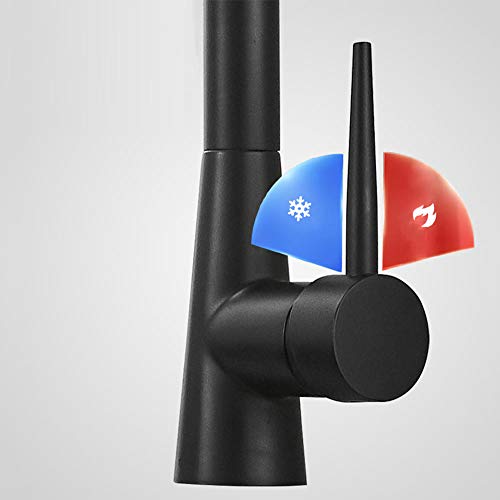 Robinet de cuisine avec douchette extractible 2 modes jet puissant et mitigeur noir
