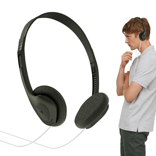 Audífonos retro con cable, ligeros, ligeros y portátiles, cómodos auriculares estéreo vintage para , reproductor