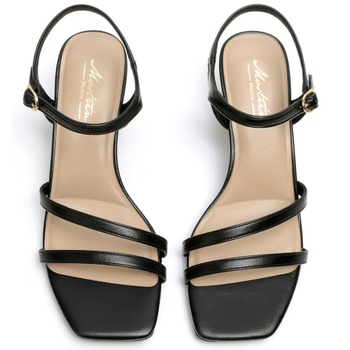 Image of Mostrin Strappy Heels for Women Square Open Toe Lace Up Heeled Sandals Ankle Strap Sexy Stiletto High Heels for Party, Prom, Dating, Wedding