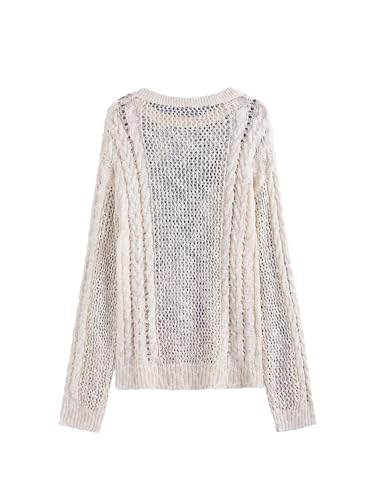 SHENHE Women's Skull Print Hollow Out Loose Knit Goth Grunge Off Shoulder Sheer Sweater2