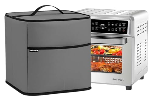 Image of Oven Air Fryer Top Cover with 2 Storage Pockets for Inalsa 23L - Dustproof & Waterproof, Washable Protective Cover for Kitchen Appliances inls 23L (Grey)