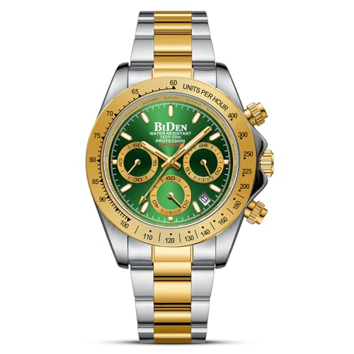 HANPOSH Herren Uhr Uhren Herren Chronographen Edelstahl Wasserdicht Armbanduhr Quarz Uhren mit Datum Business Uhr für Männer