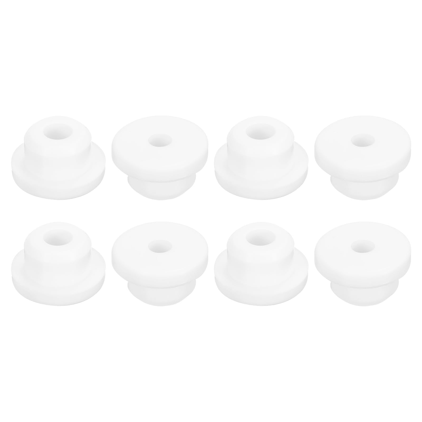 Unifizz 8Pcs Rubber Grommet 5/8"(16mm) Drill Hole, 1/4"(7mm) ID Hole Top Hat Grommet White Silicone Hole Plug Gasket for Automotive, Machinery and Wiring Applications