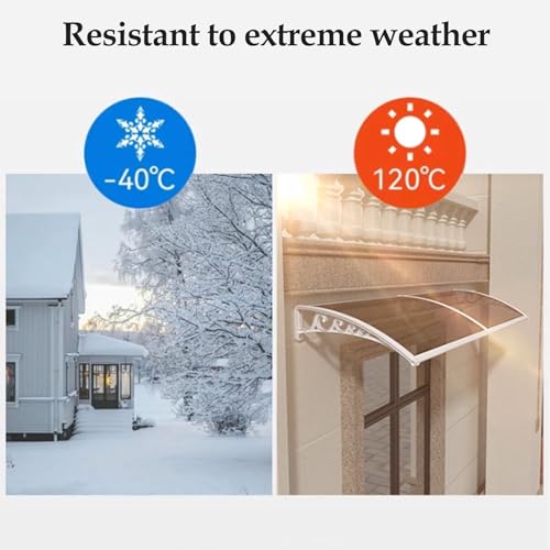 Auvent de terrasse en alliage d'aluminium et polycarbonate transparent - 8