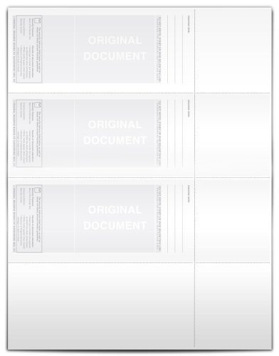 VersaCheck Secure Checks - 750 Blank Business or Personal Wallet Checks - White Canvas - 250 Sheets Form #3001-3 Per Sheet