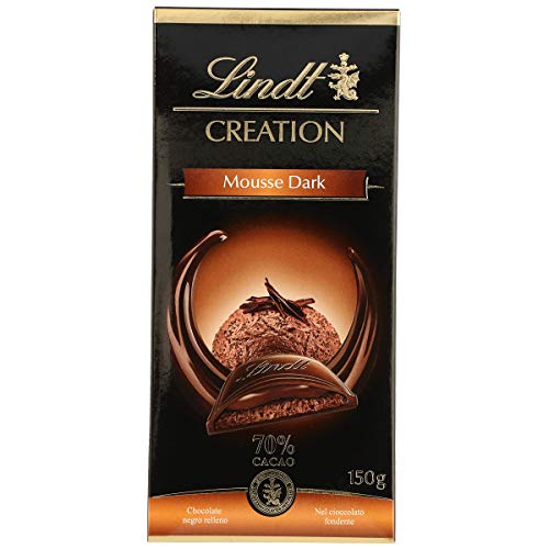 Lindt Creation Tableta de Chocolate Negro 70% Cacao, con Relleno de Mousse, 150g
