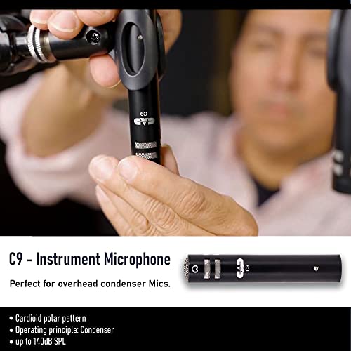Cad Audio Stage7 Premium 7-Piece Drum Instrument Mic Pack With Vinyl Carrying Case With 2 Mic Stands & 2 Kick Stands And 7 Xlr Microphone Cables Xlr-M To Xlr-F #TOP3