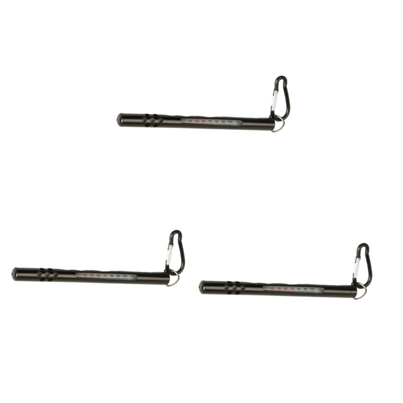 NOLITOY 3pcs Fly Fishing Accessory Portable Water Thermometer Fahrenheit Celsius Carabiner Clip Lanyard Ring