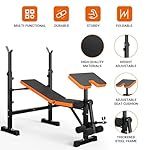 Multi-Function 6 in 1 Weight Bench Set - Leg Press, Preacher Curl Rack, Adjustable Workout Bench & Squat Rack for Full Body Exercise, Fitness Strength Training for Home Gym - Image 4