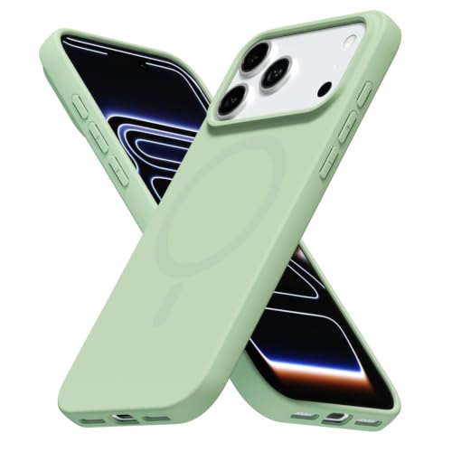 LoeoeL for iPhone 17 Pro/ 18 Pro Case Silicone Mag Safe, Compatible with Magsafe Ultra Slim Thin Magnetic Phone Case for Women Girls, Soft Rubber Gel Matte TPU Solid Color Minimalist Cover, Sage Green