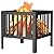 TBMLC 16-Inch Square Steel Grating Fire Pit in Black - Portable and Durable,Perfect for Backyard, Camping, and Bonfire Gathering Outdoor