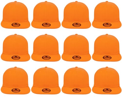 Image of Gelante Plain Blank Flat Brim Adjustable Snapback Baseball Caps Wholesale LOT 12 Pack