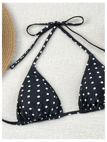 Image of Verdusa Women's Polka Dots Bikini Set Halter Triangle Swimsuit 2 Piece Bathing Suit Summer Swimwear