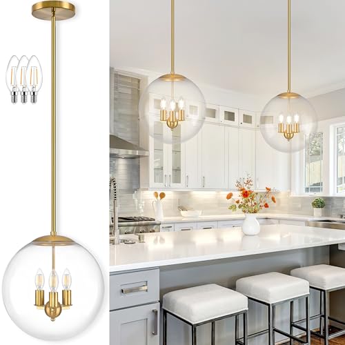 Bagood 14" Globe Pendant Light Contemporary Globe Pendant Lights Kitchen