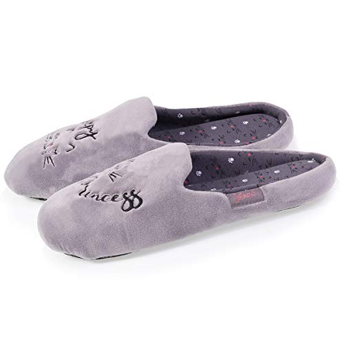 Isotoner - Zapatillas para mujer, Gris (gris), 35/36 EU