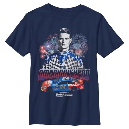 Fifth Sun Boy's Hendrick Motorsports Jeff Gordon American Hero T-Shirt - Navy Blue - Large
