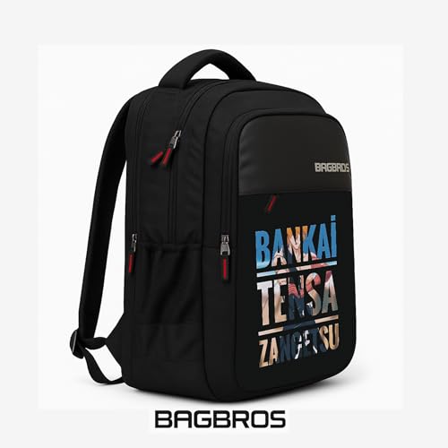 Image of Bagbros Anime Printed Bleach ICHIGO Bankai 30L Waterproof Backpack | Anime Laptop Backpack, School Bag, College Bag, Printed School Backpack