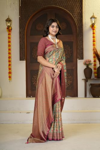 Navshanya Silk brocade silk saree – image 3