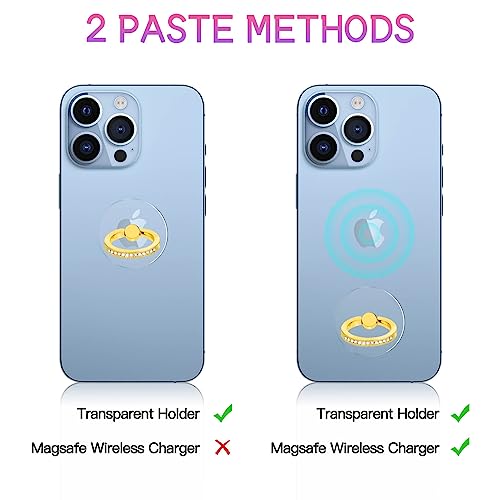 Transparent Phone Ring Holder - Jsoerpay 2 Pack Cell Phone Ring Holder Finger Grip Loop Universal 360 Degree Rotation (Gold & Diamond) #TOP4