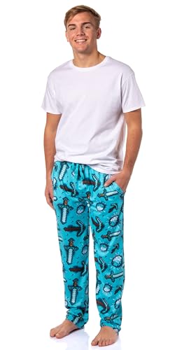 Men's Minecraft Pajama Pants Diamond Art Pickaxe And Sword Adult Sleep Pants | Minecraft Pajamas For Men2