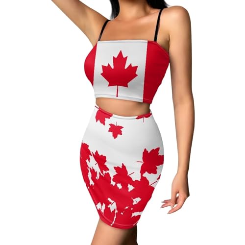 Image of Biyejit Women's 2 Piece Summer Outfits Spaghetti Strap Crop Tops and Bodycon Mini Skirt Dress Set Plus Size S-4XL