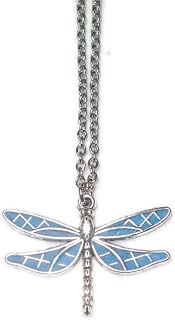 Blue Dragonfly Necklace Jewelry Glow In The Dark Silvertone