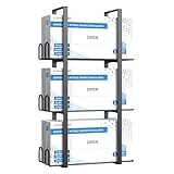 Giftormous Glove Holder Dispenser for Wall Mount, Black Metal Disposable Latex Gloves Holder for Lab, Wall-Mounted Triple Rubber Box Holder, Tissue Rack for Kitchen and Garage